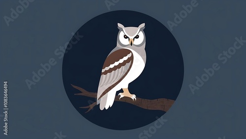 Black Cat and Cute Owl Silhouette on a Moonlit Branch