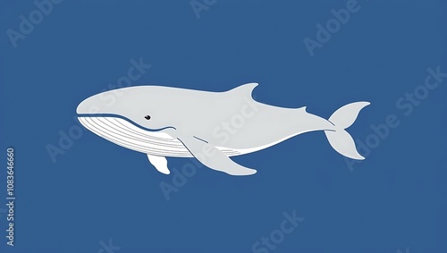 Cartoon shark illustration, isolated on white background, swimming in the ocean