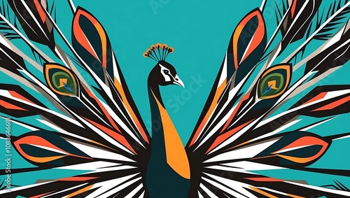 Abstract Colorful Bird and Swan Silhouette Vector Illustration Design