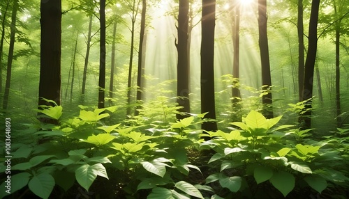 sunlight in the forest photo