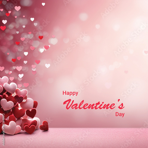 Valentines day background with heart balloons