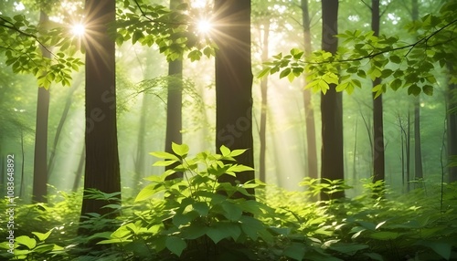 sunlight in the forest photo