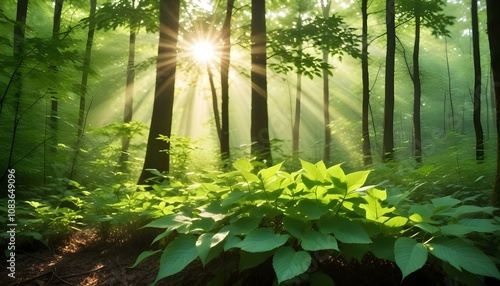 sunlight in the forest photo