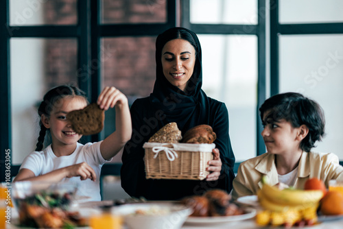 Photography Traditional arabian family from Dubai spending time together at home