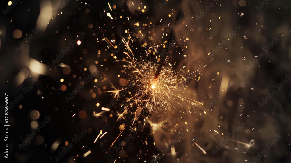 Obraz premium burning sparkler new year party bokeh background