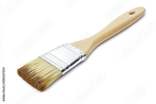 Wallpaper Mural Paintbrush with a wooden handle, isolated on a white background. Torontodigital.ca
