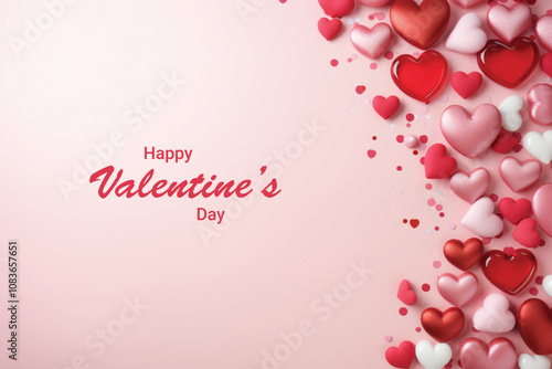 Valentines day background with heart balloons