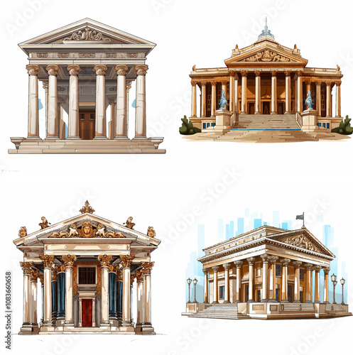 Neoclassical Architecture Classical Style Ancient Greece Ancient Rome Columns Pediment Symme