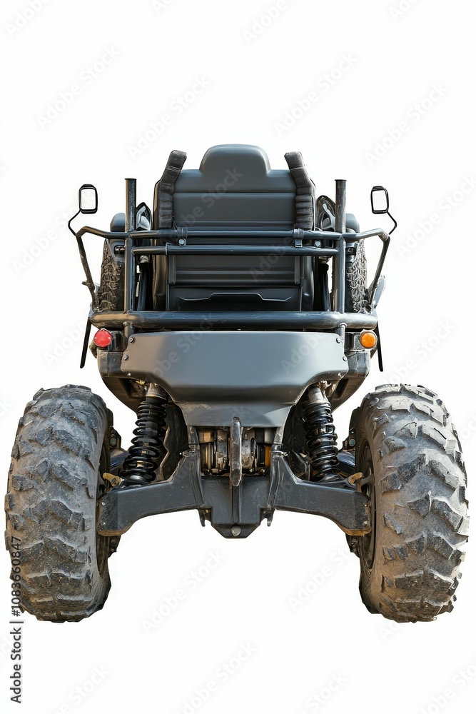 Fototapeta premium Black ATV from rear view.
