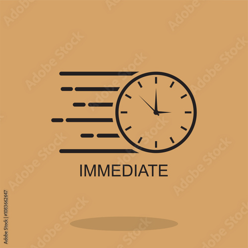 immediate icon , delivery icon vector photo