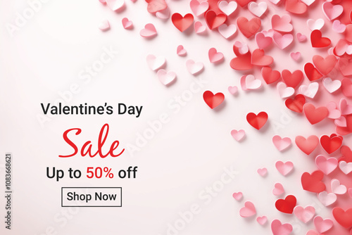 Valentines day background with heart balloons