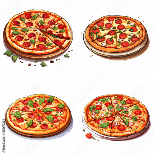 Pizza Italian Cheese Crust Sauce Pepperoni Toppings Dough Slice Tomato Mozzarella Oven Baked