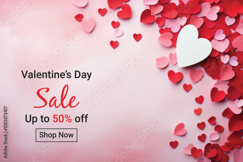Valentines day background with heart balloons