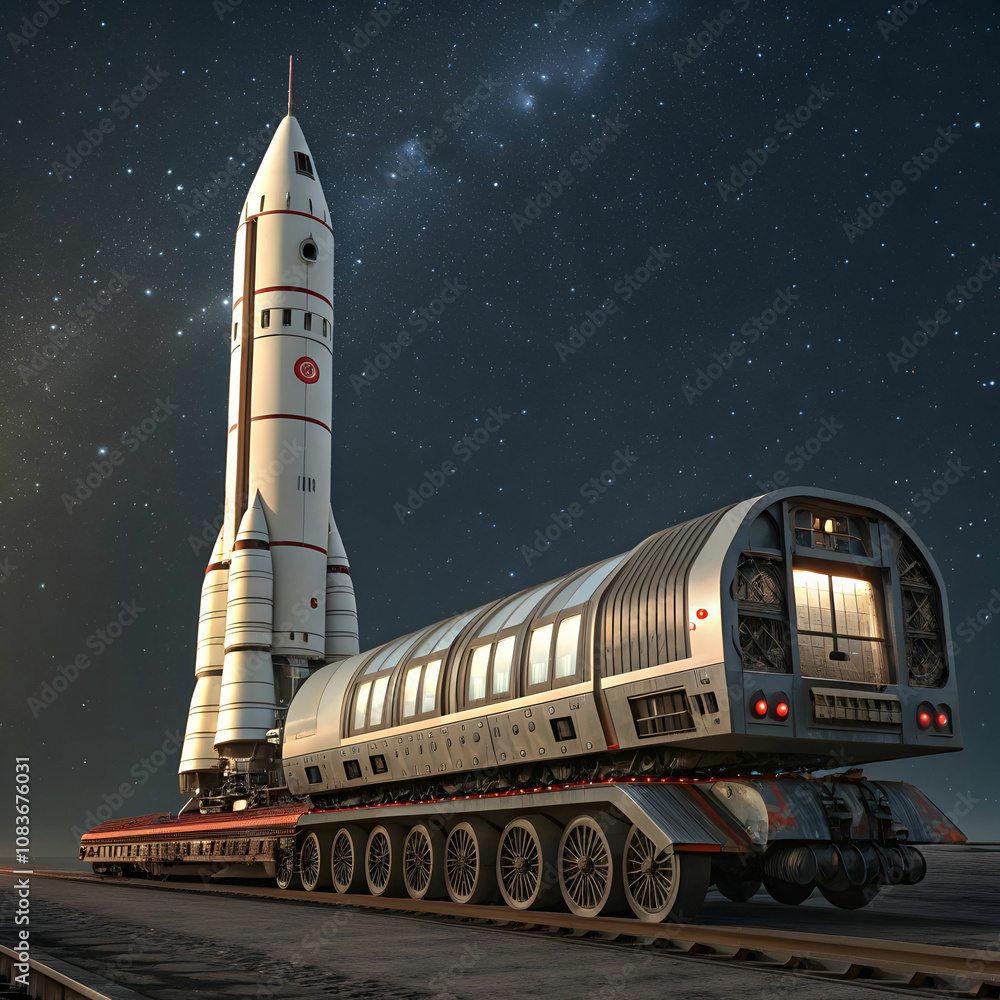 Naklejka premium Rockets are powerful vehicles used for space exploration, satellite launches.