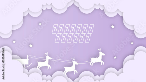 Festive Reindeer Christmas Papercut Card With Holiday Wishes. A Cheerful Christmas Papercut Greeting Card Wth Christmas Papercut Element. Perfect for Spreading Holiday Joy and Festive Greetings