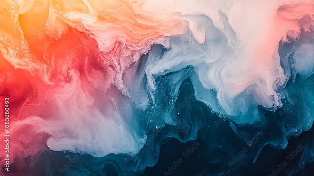 Fototapeta premium Vibrant abstract swirls digital art colorful design creative space aerial perspective modern aesthetics