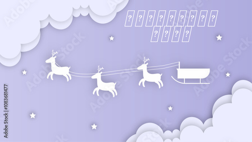 Festive Reindeer Christmas Papercut Card With Holiday Wishes. A Cheerful Christmas Papercut Greeting Card Wth Christmas Papercut Element. Perfect for Spreading Holiday Joy and Festive Greetings