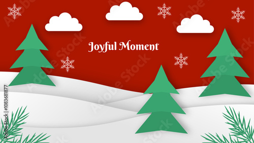 Festive Reindeer Christmas Papercut Card With Holiday Wishes. A Cheerful Christmas Papercut Greeting Card Wth Christmas Papercut Element. Perfect for Spreading Holiday Joy and Festive Greetings