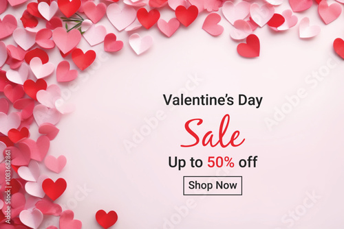 Valentines day background with heart balloons