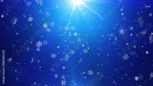 Snow animation video overlay template. Beautiful falling snow, the sparkling glittering light of snow on a winter night, celebrating Christmas and Happy New Year