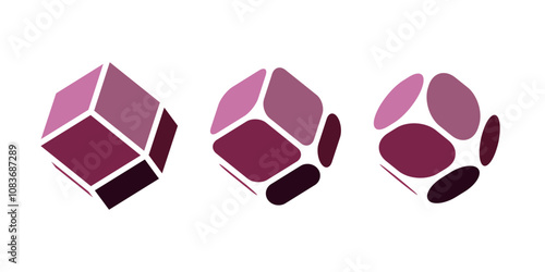 Vector illustration of garnet in the rough (Rhombic Dodecahedron)
