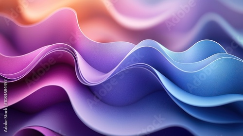 Abstract Wavy Pattern of Purple and Blue Hues photo