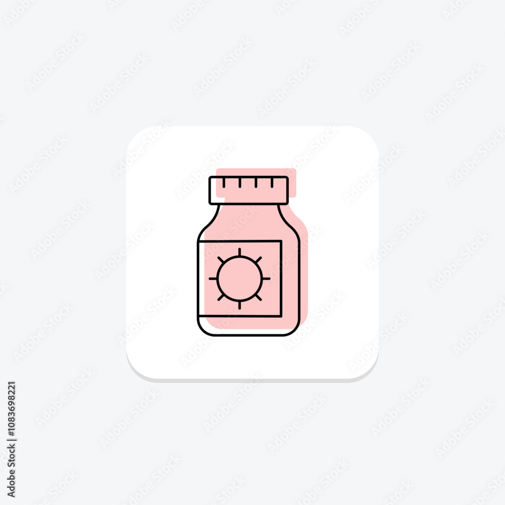 Fototapeta premium Drug Bottle color shadow thinline icon , vector, pixel perfect, illustrator file