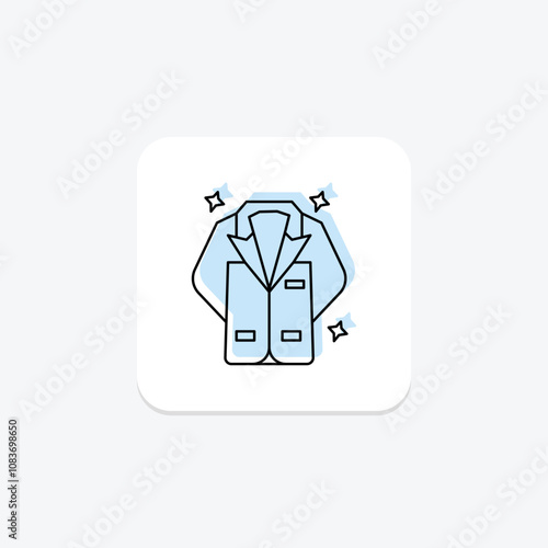 Coat clean color shadow thinline icon , vector, pixel perfect, illustrator file