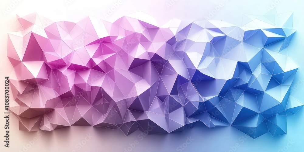 Naklejka premium Abstract Geometric Triangular Pattern in Pink, Purple, and Blue Hues