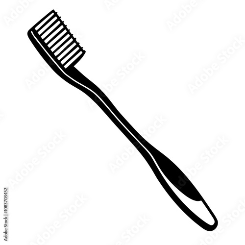 Toothbrush Silhouette Vector Art.