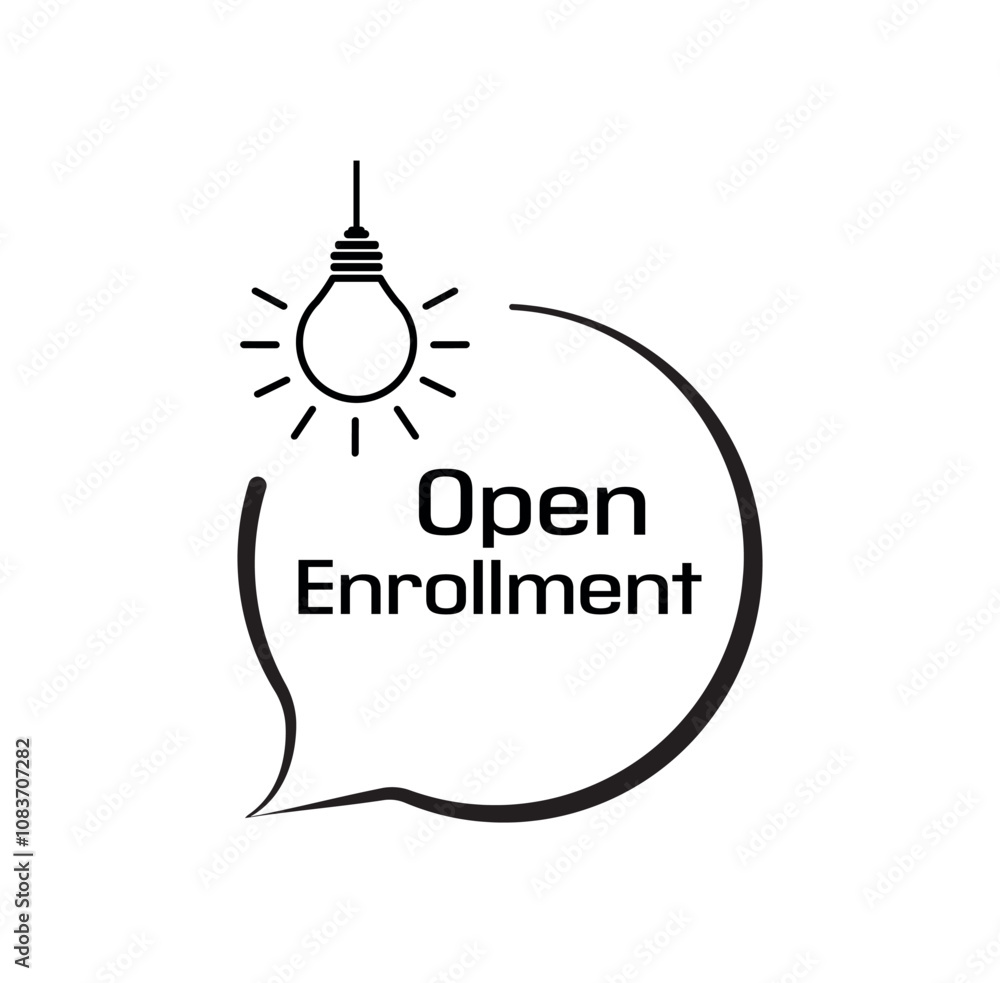 Obraz premium open enrollment text on white background