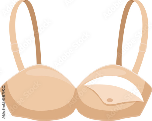 Comfortable beige nursing bra designed for breastfeeding mothers, providing support and easy access