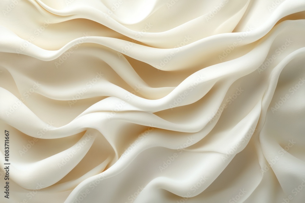 Fototapeta premium Abstract Creamy White Fabric with Gentle Waves and a Subtle Texture