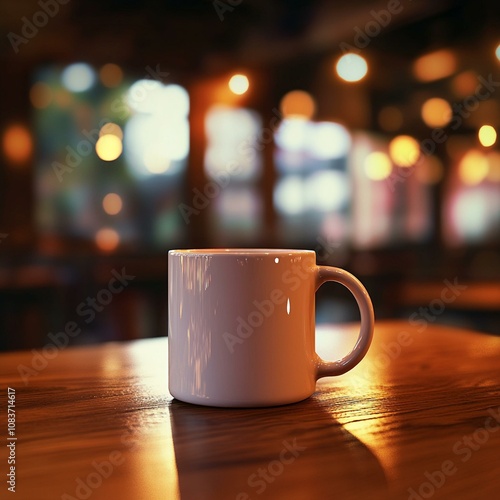 Realistic mockup of white ceramic mugs in natural settings like forests and mossy rocks, as well as modern interiors like bright kitchens, perfect for customizable graphics and branding designs