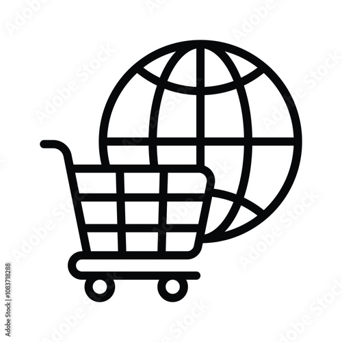 International Shopping vector design in trendy style