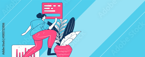 People exercising healthy running vector internet operation illustration
