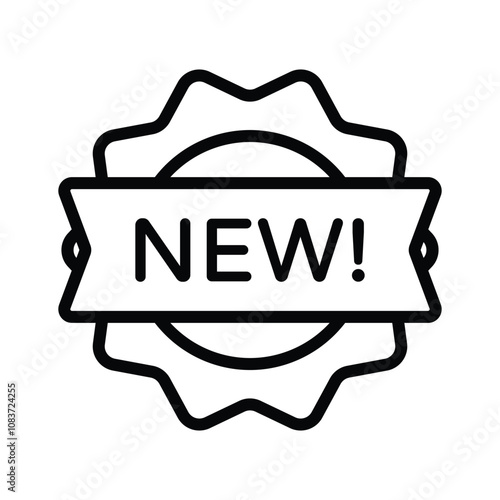 Badge icon with NEW label for new product arrivals