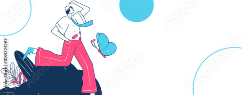 People exercising healthy running vector internet operation illustration
