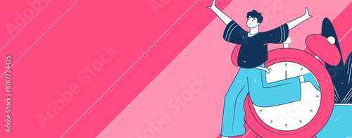 People exercising healthy running vector internet operation illustration
