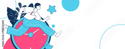 People exercising healthy running vector internet operation illustration

