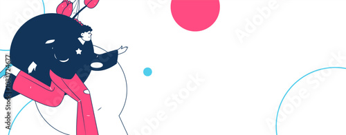 People exercising healthy running vector internet operation illustration
