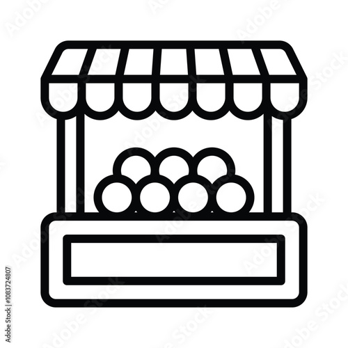 Icon of a market stall representing fresh produce or local goods