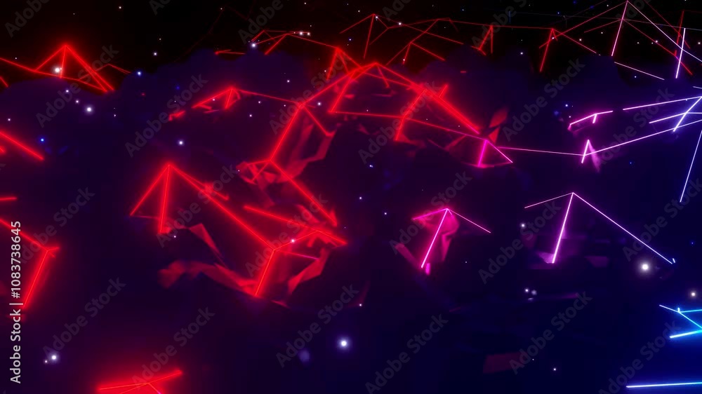 Beautiful modern motion graphic bg. Vj loop abstract sci fi landscape ...