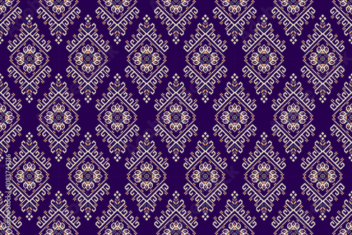 Geometric ethnic oriental seamless pattern vector illustration	
