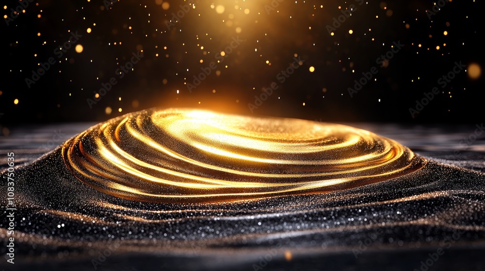 Fototapeta premium Abstract Gold Texture Background with Shiny Circles and Glitter