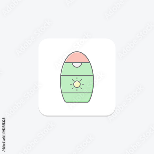 Suntan Cream lineal color icon , vector, pixel perfect, illustrator file