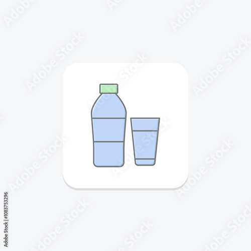 Water lineal color icon , vector, pixel perfect, illustrator file