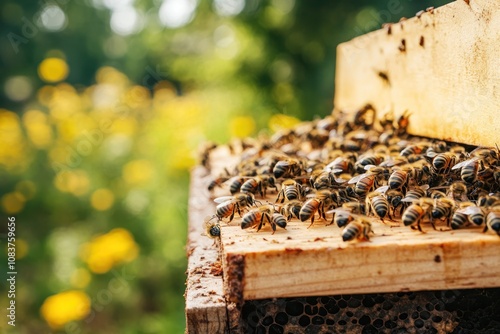 Beekeeping and honey production, with bees thriving in well-maintained apiaries