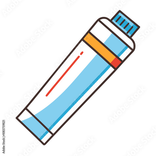 Toothpaste Line Art Vector Illustration.