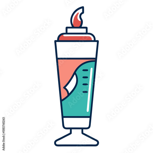 Toothpaste Line Art Vector Illustration.